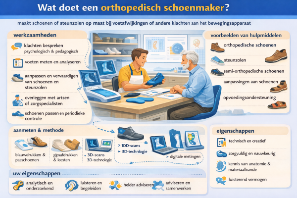 Alles over het beroep orthopedisch schoenmaker Wat doet een orthopedisch schoenmaker